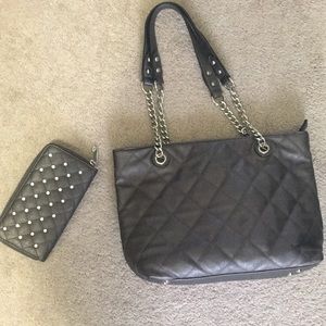 Silver bag with matching wallet